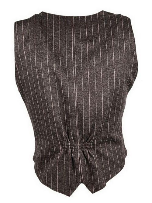 gilet donna  gessato marrone e rosa Good match | AV02-09G20